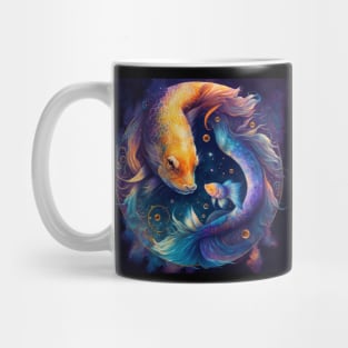 Cosmic Pisces V2: A Zodiac Portrait in a Galaxy of Colors Mug